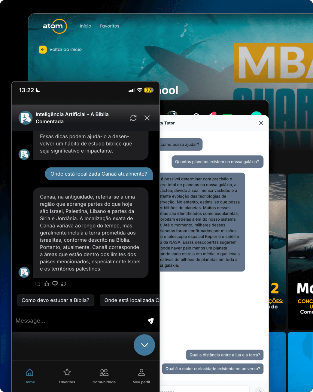Chat do Agente de Suporte dentro da área de membros